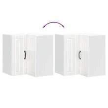 vidaXL Lucca Armario de pared de cocina de esquina blanco brillante - Blanco - Ver 8