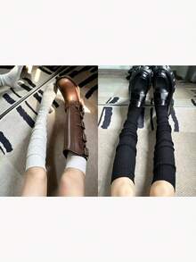 1 Pasang Kaos Kaki Panjang Selutut Bergaris Vertikal, Cocok untuk Sepatu Bot Tinggi, Gaya JK Fashion Girl, Gaya Y2K, Pakaian Sehari-hari - MultiWarna - View 10