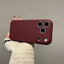 Liquid Silicone Phone Case With Camera Protection, Soft Rubber Sleeve, Microfiber Lining, Shockproof Protective Phone Case Compatible With Iphone 18 Pro 18 Pro Max, 17 Pro Max 16 Pro Max 15 13 14 Plus 11 12 Mini XS Max 7 8 Plus SE 2020 SE 2022 6 Plus 6S - Burgundy - View 3