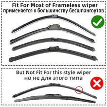 2pcs 6mm Universal Car Windshield Wiper Blade Rubber Strips, 28 Inch Natural Rubber Frameless Replacement Refill, High Carbon Content Cuttable Quiet Durable, Suitable For Most Car Models All-Weather Wiper Accessories - A - View 5