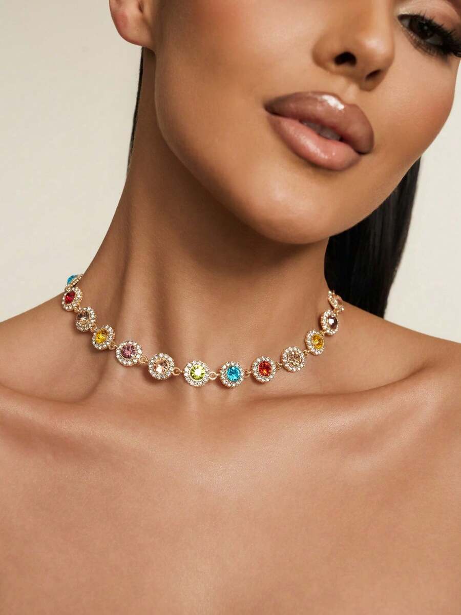 1 buah Kalung Wanita, Kalung Choker untuk Acara Formal - MultiWarna - View 1