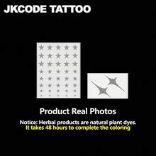 JKCODE TATTOO 2 Pcs Semi-Permanent Tattoo, Realistic Design, Star, Hand Tattoo, Mini Tattoo For Arm, Waterproof, Realistic Fake Tattoos, Botanical, Magic Tattoos, Lasts 1-2 Weeks, Neck Tattoo For Women, Perfect Gift - Dark Grey - View 5