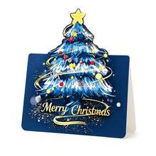10pcs 3D Christmas Tree Greeting Card Set, New Christmas Blessing Message Card, Holiday Gift, Suitable For Festive Gifting, Atmosphere Decoration, Event Hosting - Greeting Card - View 10
