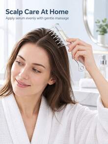 2/1PC Elastic Roller Transparent Liquid Dispensing Comb, Oil-Free, Massage Hair Brush, Scalp Essential Oil Dispensing Comb, Wide Tooth Application Comb, Crystal Comb, Home Essential Oil Care Massage Comb, Suitable For Curly Hair, Straight Hair, Applicable For Home, Hair Salon, Dressing Table, Bedroom, Bathroom, Travel Essentials. - Multicolor - View 5