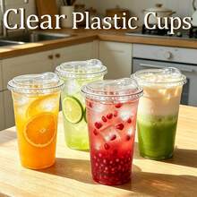 20/10//Heat-Resistant And Leak-Proof 16oz Coffee Cup (With Lid) Perfect For Cold Brew Coffee; Iced Milk, Tea, Homemade Coffee, Fruit And Iced Tea Cold Drinks Takeout Cup; Portable Commercial Takeout Beverage Cup, Suitable For Camping And Team Use, With Flip Lid Design, No Straw - Transparent - View 3