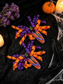 Kẹp tóc ruy băng xoắn Halloween, kẹp tóc cá sấu trang trí mũ phù thủy, phụ kiện tóc cosplay tiệc phong cách gothic cho nữ - Nhiều màu - Xem 2
