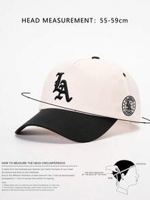 1pc Men's Fashion "LA" Baseball Cap, Breathable Adjustable Sun Hat, Suitable For Outdoor Activities & Travel - Multicolor - View 6