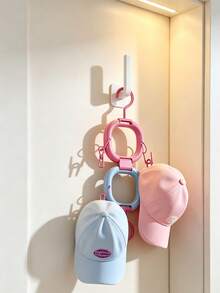 1pc Hat & Handbag & Hair Accessory Hanging Hook,Multi‑Clip Hanger For Baseball Caps,Space‑Saving Behind‑Door & Wardrobe Display Holder,Household Hanging Rack To Store Hats, Bags, Hair Decor For Bedroom Use,Wall Decor For Bedroom,Bathroom Accessories - Multicolor - View 7