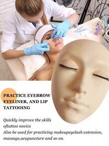 Kit Perlengkapan Ekstensi Bulu Mata Profesional, Alat Latihan Pencangkokan Bulu Mata dengan Pinset, Kepala Manekin, Cocok untuk Pemula, Set Latihan Ekstensi Bulu Mata DIY - MultiWarna - View 4