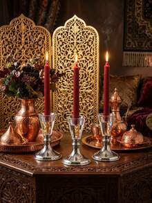 Light Luxury Exquisite Glass-Metal Spliced Candle Holder – Table Wedding Decoration, Home Ambiance Soft Decor Prop For Living Room, Office, Party, Holiday & New Year Gift - Affordable Luxury - View 6