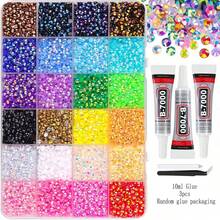 Set Y2K dengan Rhinestone Datar, Lem Rhinestone B7000, Rhinestone Kristal Datar Beadsland 2-6mm, Kerajinan Tangan DIY untuk Pakaian, Tumbler, Mug, Sepatu, Dekorasi Kain, Proyek Hadiah Kristal Berkilau - Mengatur - View 6