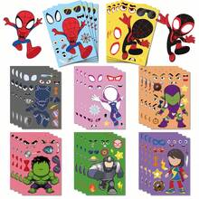 Hasbro 16pcs/Stiker Tukar Wajah Disney Marvel Spider-Man Stiker Puzzle Ulang Tahun Stiker Alat Tulis DIY Stiker Kustom - Gaya acak - View 5