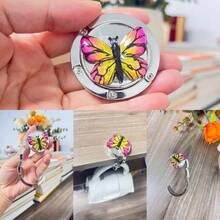 Gradient Colorful Textured 3D Butterfly Foldable Bag Hook, Desk Hanger, Craft, Holiday Gift - Multicolor - View 2