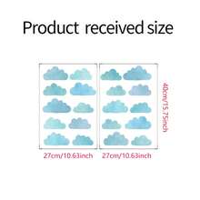 1set Blue Cloud Wall Sticker, Self-Adhesive Paper, Suitable For Home Decoration, Room Decoration, Wall Decoration, PVC Waterproof Material, Removable - Self-adhesive - View 6