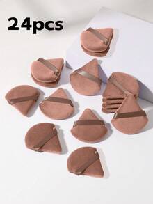 24pcs 15pcs 8pcs/5pcs Triangle Sponge Puff For Loose Powder Setting Makeup Face Soft Triangle Puff Suitable For Loose Powder Body Fan Velvet Makeup Sponge Foundation Blending Sponge Set Beauty Makeup Tools - Brown - View 13