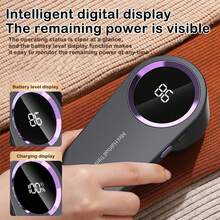 1pc Rechargeable Fabric Shaver, LED Digital Display Electric Lint Remover, Sweater Sofa Fabric Lint Remover, Suitable For Sweaters, Sofas, Furniture - 1pc - View 6