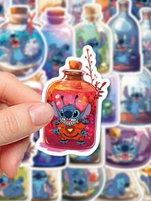 Disney 50pcs Stitch Stickers For Bottle Decoration, Scrapbook, Diary, Planner, Luggage, Envelope, Greeting Card, Notebook, Tablet, Water Bottle - Multicolor - View 7