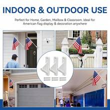 2/4Pcs Flag Pole Holder Plastic Mounting Bracket Wall Mounted Stable Waterproof Windproof Stand For Garden Holiday Seasonal Flags - A - View 7
