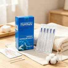 HUANQIU Acupuncture Needles, 100pcs Disposable Individually Packaged Stainless Steel Needles... For Traditional Chinese Medicine Body Wellness Care - View 1