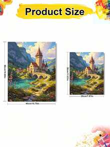 DIY Digital Oil Painting Kit - Castle Scenery, Beginner Canvas Art Handmade Painting Craft, Home Decor For Living Room, Bedroom, Holiday Gift, Includes Painting Tools. - Sets - View 10