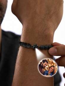 Custom Photo Projection Bracelet, Fashionable Minimalist & Classic; Suitable As Birthday Gift, Father's Day Gift, Valentine's Day Projection Jewelry Or Couple Anniversary Gift. - Multicolor - Style 6 - View 12