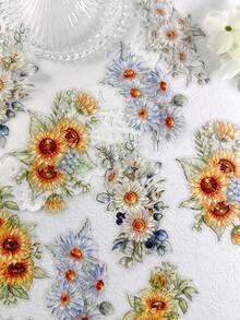 10pcs Vintage Large Floral Stickers For Scrapbooking, DIY Collage, Photo Album, Planner, Journal Decoration - Glazed Floral - View 9