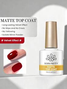 BORN PRETTY 10ml 啞光頂層膠 可浸泡卸除 UV LED 凝膠指甲油 黏性功能性凝膠釉 DIY 家用沙龍美甲用品 - 霧面頂層塗料 - 查看 1
