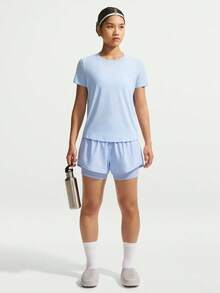 Nike Women AS W NK ONE CLASSIC DF SS Short Sleeve Knit Collarless T-Shirt TFN2799-408 - Blue - View 6