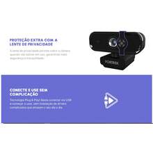 Webcam Fortrek Vision 10 720p Hd Usb 2.0 Plug & Play Microfone Com Cancelamento De Ruído Preto - Visão 6