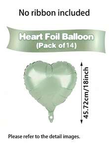 10pcs 18 Inch Olive Green Heart-Shaped Balloons (Ribbon Not Included) - Self-Sealing Foil Metallic Finish, Suitable For Birthday, Anniversary, Graduation Party Decoration, Birthday Balloons, Summer Beach Party Decoration - Olive Green - View 7