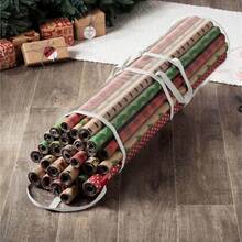 Multi-Color Wrapping Paper Storage Bag, Vertical Cylindrical Organizer With Transparent Window And Reinforced Handle, Waterproof And Dustproof Large Capacity, Suitable For Wrapping Paper, Ribbons, Bows And Handmade Crafts Ideal For Closet,Craft Room - Multicolor - View 3