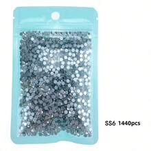 SS6 2880pcs/1440pcs Bulk Flat Back Rhinestones, Transparent White Glass Craft Gemstones, 2mm Silver Rhinestones, Suitable For Clothes/Strollers/Shoes/Cups/Parties/Makeup DIY Wholesale - White - View 2