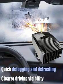 12V Portable Car Defroster 2-In-1 Cooling/Heating System 360° Rotating Windshield Heater ABS Compact Plug-In Interior Heater Accelerated Defrosting Airflow Battery Not Included Car Heating System Automotive Heating Accessory - 12V - View 4