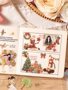 20pcs/Book Of Stickers With Four-Season Landscapes And Character Designs, Creative DIY Decoration Material For Planners And Diaries, Available In 4 Colors, Can Be Given As Christmas Gifts To Friends - Single Piece - View 7