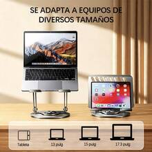 Ciwkcmc-360° Swivel Laptop Stand, Adjustable Ergonomic Laptop Riser, Foldable Computer Stand Compatible With 10-14 Inch Laptops - View 5