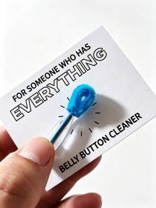 1pc "For Someone Who Has Everything" Belly Button Cleaner Printed Card, Hilarious Gag Gift Set With Mini Cleaning Brush For Friends & Coworkers - Belly Button Brush - View 7
