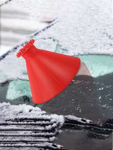 2pcs Car Windshield Magic Ice Scraper Funnel Snow Shovel, Round Plastic Snow Scraper Snow Removal Tool - A - View 6