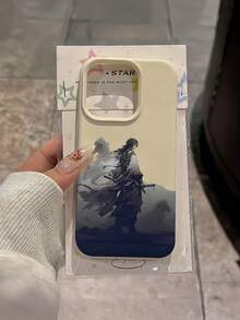 1件 白色江湖劍客風 個性化極簡全包覆 TPU 防震手機殼，適用於 Apple 18 17 16 15 14 13 12 11 Pro Max Air 及系列 - 彩色 - 查看 4