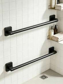 1pc Punch-Free Towel Rack, Bathroom Wall-Mounted Towel Bar, Single-Bar Bathroom Towel Rack, Slipper Storage Rack, Bathroom Towel Rod, Wall Storage Rack, Suitable For Home Decoration And Bathroom Decoration, Easy To Install - Multicolor - View 5