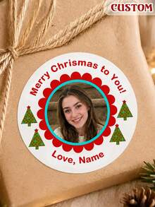 1-100Pcs Personalized Custom Christmas Stickers, Holiday Alphabet Labels, DIY Gift Wrapping Decor, Scrapbook Embellishments, Party Decoration Supplies, Present Packaging Labels, Holiday Craft Accessories - Multicolor - View 4