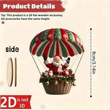10pcs Santa Claus Parachute Series Handmade Decorative Hanging Ornaments, Perfect Holiday Gift Decor For Home And Garden, Christmas Decorations Suitable For Fireplace, Yard, Christmas Tree, Christmas - Multi-color - View 6
