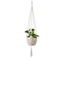 Jute Crochet Long Plant Hanging Basket, Suitable For 3-12 Inch Flower Pots, Woven Plant Hanging Rope With S-Hook, Home Decor - A - View 14