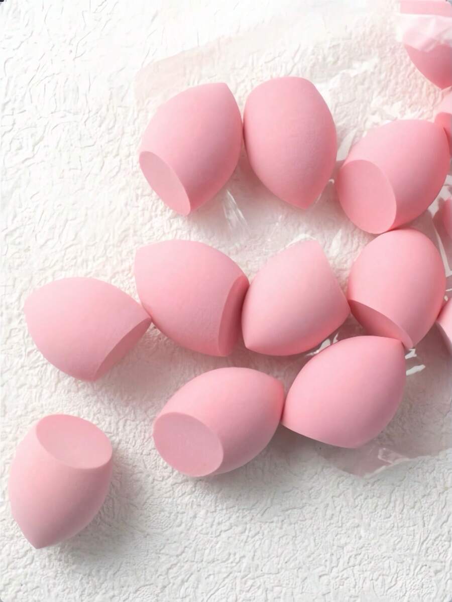 3cm長迷你美妝蛋50入，多色底妝美妝海綿，無乳膠乾濕兩用底妝化妝棉，適合所有膚質 - 藕粉色 - 查看 1