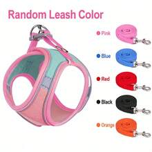 Escape Proof Cat Harness Vest, Soft Mesh Adjustable Walking Harness For Cats, Comfortable Outdoor Travel Vest For Kitten Puppy Random Color Leash - Multicolor - View 32