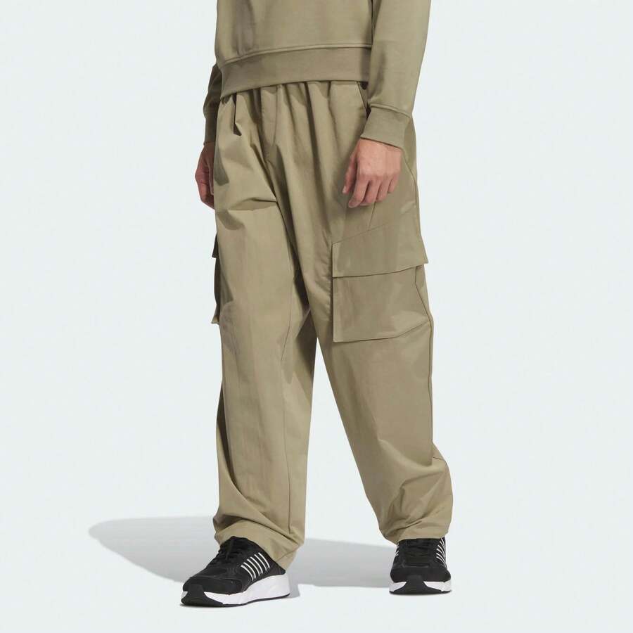 Adidas Men's Sports Casual Straight Leg Pants Suitable For Sports, Daily Wear, Outdoor Activities, Jogging - Army Green - View 1