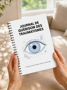 1 PC Jurnal Pemulihan PTSD Versi Prancis, Jurnal Terpandu Penyembuhan Trauma untuk Terapi dan Kesehatan Mental, Buku Harian Refleksi Perawatan Diri Mindfulness untuk Kecemasan, Pereda Stres, Kesejahteraan Emosional, Alat Perencana - A5 - View 1