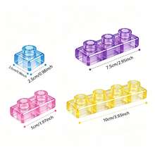 KNYYSECQ Children's Transparent Rainbow Building Blocks Toy - Stacking And Assembling Blocks, A Gift For Parent-Child Interaction For Boys And Girls - Multicolor - View 7