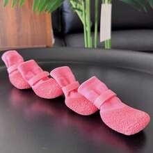 4pcs Waterproof Pet Dog Shoes, PVC Material With Anti-Slip Function, Waterproof Anti-Slip Soft Padded Sole, Equipped With Adjustable Claw Protection Device, Suitable For Medium And Large Dogs, Ideal For Outdoor Walking, Hiking, And Wet Road Surfaces. - Multicolor - View 11