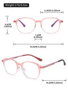 LINFEMAND 1 Pair Minimalist Gradient Translucent Non-Prescription Glasses, Hollow Temple Design, Exquisite & Lightweight, Suitable For Online Classes, Office, Daily Wear, Unisex Minimalist Decorative Frames, Comes With Brand Full Set Exquisite Gift Box - Clear - View 4