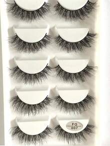 10 Pairs Soft Fluffy Natural Long 3D Mink Fur False Eyelashes Makeup Set Mink Fur Lash Extensions Short Lashes - Black - View 1